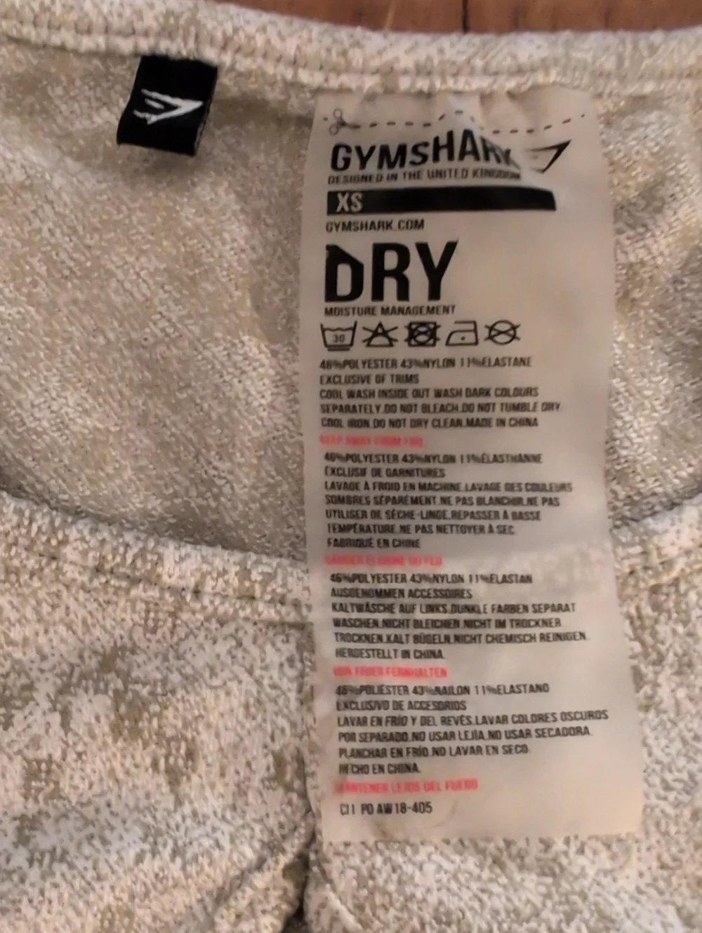 Gymshark Fleur Texture Long Sleeved Key Hole Crop Top, Khaki Marl Color, XS - Picture 4 of 6